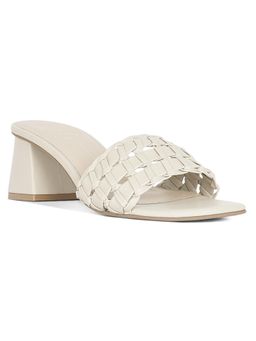 London Rag - Woven Strap Detail Slip-On Sandals Heels - Beige