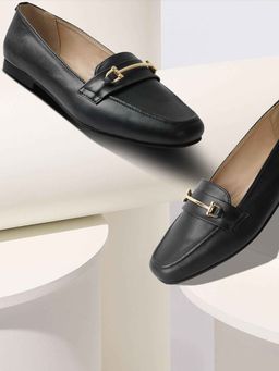 London Rag - Women Classic Horsebit-Embellished Loafers - Black