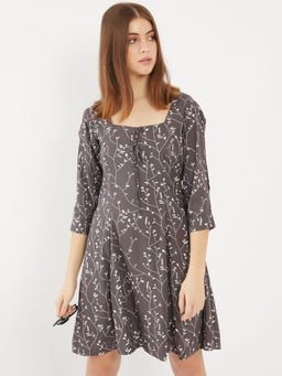 Zink London - Women's Grey Printed Dress