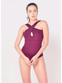 The Dance Bible - Purple Keyhole Design Bodysuit Leotard