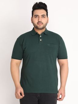 CHKOKKO - Mens Casual Polo Neck T-shirts In Green