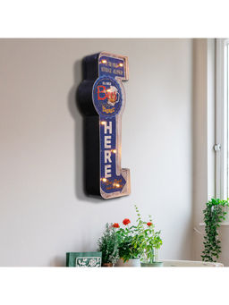 HomeTown - Route 66 Metal Led Wall Decor In Multi-Color