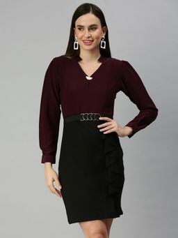 SHOWOFF - Women Solid Violet Bodycon Dress