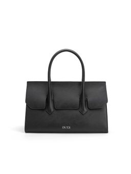 EN TOI - Emily Black Top-Handle Tote with Strap