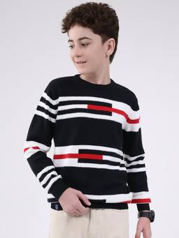 Monte Carlo - Boys Round Neck Full Sleeve Pullover - Navy Blue
