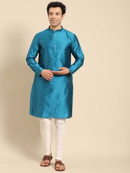 Amodh by Kisah - Men Teal Kurta