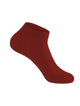 Footprints - Red Bamboo Ankle Casual Socks For Women