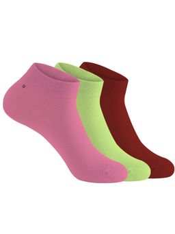 Footprints - Multi-Color Bamboo Ankle Casual Socks For Women (Pack of 3)