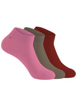 Footprints - Multi-Color Bamboo Ankle Casual Socks For Women (Pack of 3)