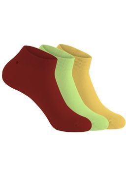 Footprints - Multi-Color Bamboo Ankle Casual Socks For Women (Pack of 3)
