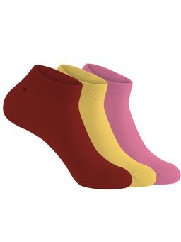 Footprints - Multi-Color Bamboo Ankle Casual Socks For Women (Pack of 3)