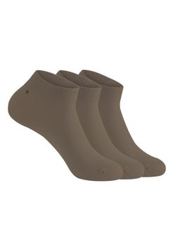 Footprints - Brown Bamboo Ankle Casual Socks For Women (Pack of 3)