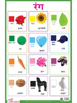 Pegasus - Rang Hindi Colours Thick Laminated Primary Chart