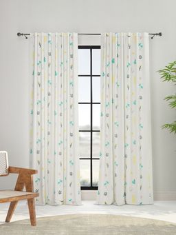Fabindia - Cotton Slub Printed Curtain-Foliage