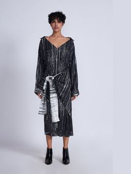 Advait - Black Taki Tie Up Dress