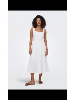 FELRIO - White Sleeveless Button-Front Fit and Flare Dress