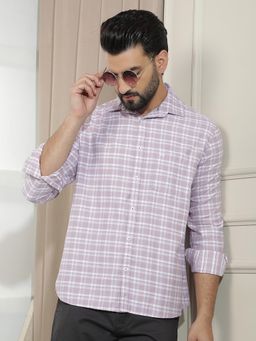 CRIMSOUNE CLUB - Purple Checked Shirt