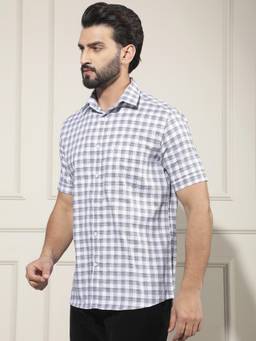 CRIMSOUNE CLUB - White Checked Shirt