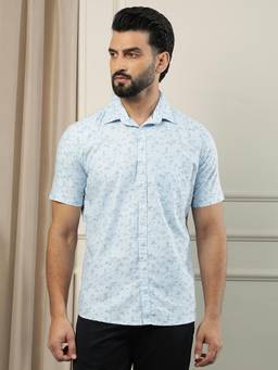 CRIMSOUNE CLUB - Blue Floral Print Shirt