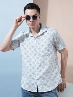 CRIMSOUNE CLUB - Green Printed Shirt