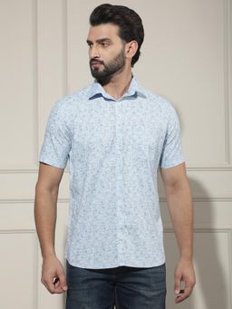 CRIMSOUNE CLUB - Blue Floral Print Shirt