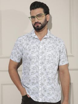 CRIMSOUNE CLUB - Green Floral Print Shirt