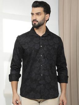 CRIMSOUNE CLUB - Black Floral Print Shirt
