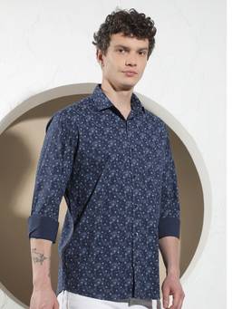 CRIMSOUNE CLUB - Blue Printed Shirt