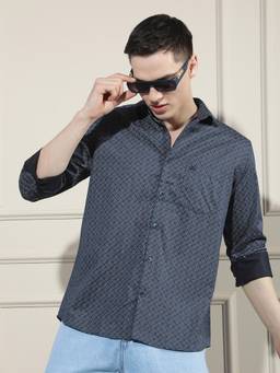 CRIMSOUNE CLUB - Blue Printed Shirt