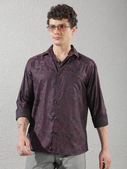 CRIMSOUNE CLUB - Purple Floral Print Shirt