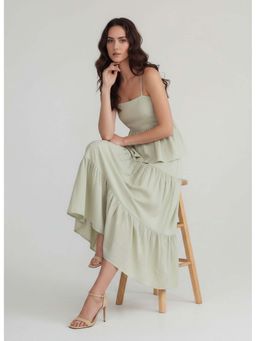 Twenty Dresses by Nykaa Fashion - Womens Solid Green Top with Skirt
