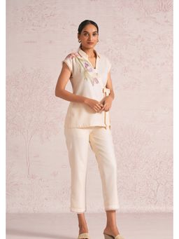 Kaveri - Women Mauve Linen Blend Top