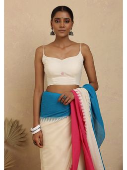 Sutra Art of Clothing - White Floral Jamdani Stitched Blouse