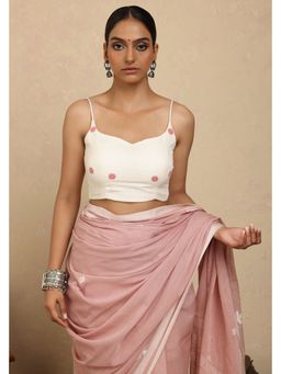 Sutra Art of Clothing - White Polka Jamdani Stitched Blouse