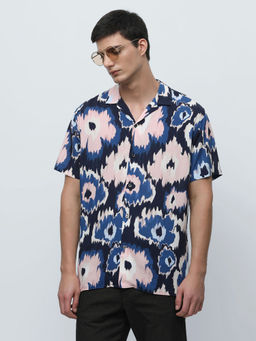 Selected - Blue Printed Short Sleeves Shirt
