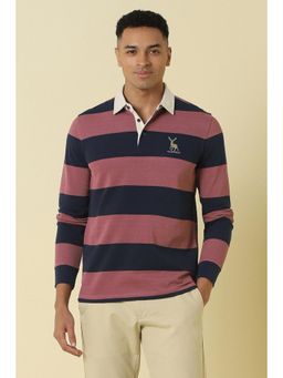 Allen Solly - Men Pink Stripe Polo T-Shirt