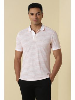 Allen Solly - Men Orange Printed Polo T-Shirt