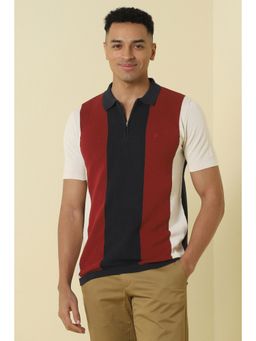 Allen Solly - Men Multi-Color Colorblock Polo T-Shirt