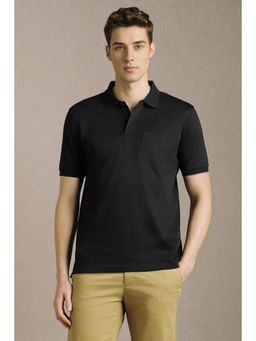 Louis Philippe - Men Black Solid Polo T-Shirt