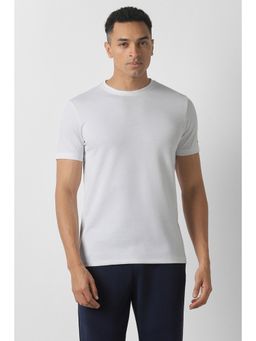 Van Heusen - Men White Solid Crew Neck T-Shirt
