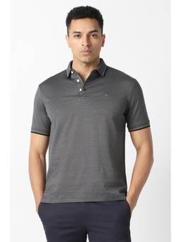 Van Heusen - Men Grey Printed Polo T-Shirt