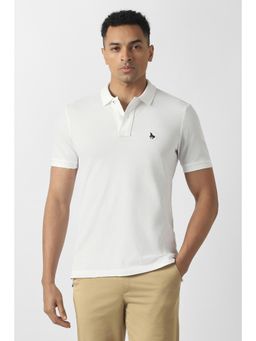 Van Heusen - Men White Textured Polo T-Shirt
