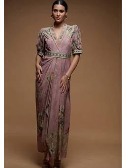 Nirraamyaa - Pale Pink Ethnic Gown Dress