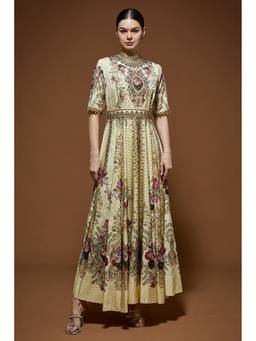 Nirraamyaa - Ivory Embroidery Ethnic Gown