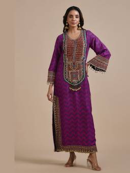 Nirraamyaa - Purple Auri Ethnic Kurta Dress
