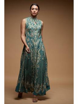 Nirraamyaa - Aqua Baroque Ethnic Gown