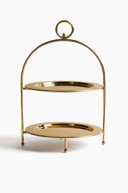 H&M - Gold Two-Tiered Stainless Steel Cake Stand