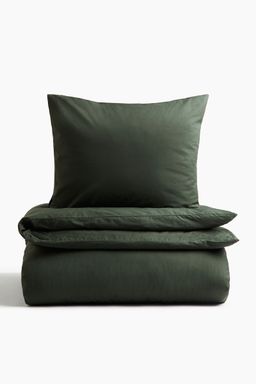 H&M - Green Cotton Single Duvet Cover Set
