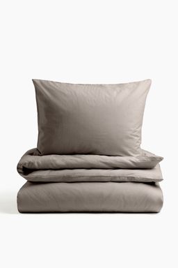 H&M - Beige Cotton Single Duvet Cover Set