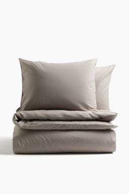 H&M - Beige Cotton Double/King Duvet Cover Set